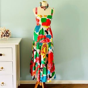 NWT J. Crew Tiered Bright Cheerful Ratti Jardin Print Talitha MIDI Dress 12